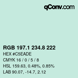 カラーコード: RGB 197.1 234.8 222 | qconv.com