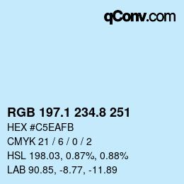 Color code: RGB 197.1 234.8 251 | qconv.com