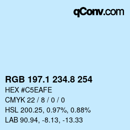 Color code: RGB 197.1 234.8 254 | qconv.com