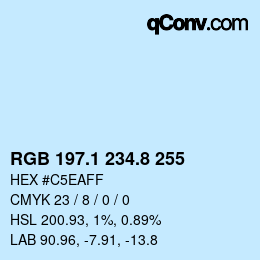 Color code: RGB 197.1 234.8 255 | qconv.com
