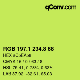 カラーコード: RGB 197.1 234.8 88 | qconv.com