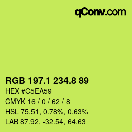 カラーコード: RGB 197.1 234.8 89 | qconv.com