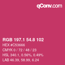 カラーコード: RGB 197.1 54.8 102 | qconv.com
