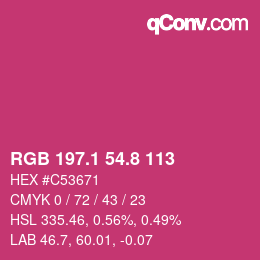 Color code: RGB 197.1 54.8 113 | qconv.com