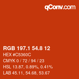 Color code: RGB 197.1 54.8 12 | qconv.com