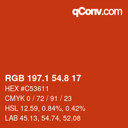 Color code: RGB 197.1 54.8 17 | qconv.com