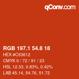 Color code: RGB 197.1 54.8 18 | qconv.com