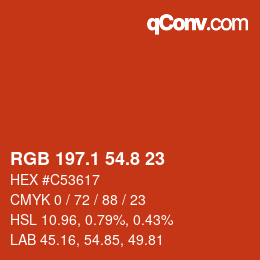 Color code: RGB 197.1 54.8 23 | qconv.com