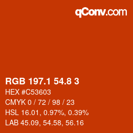 Farbcode: RGB 197.1 54.8 3 | qconv.com