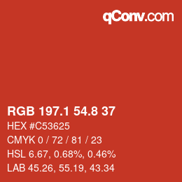 Color code: RGB 197.1 54.8 37 | qconv.com