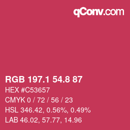 カラーコード: RGB 197.1 54.8 87 | qconv.com