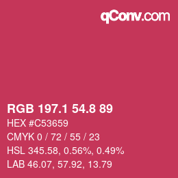 カラーコード: RGB 197.1 54.8 89 | qconv.com