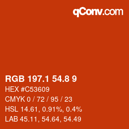 Color code: RGB 197.1 54.8 9 | qconv.com