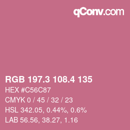 カラーコード: RGB 197.3 108.4 135 | qconv.com