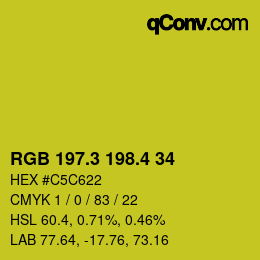 カラーコード: RGB 197.3 198.4 34 | qconv.com