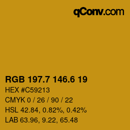 カラーコード: RGB 197.7 146.6 19 | qconv.com