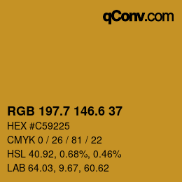 カラーコード: RGB 197.7 146.6 37 | qconv.com
