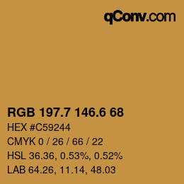 カラーコード: RGB 197.7 146.6 68 | qconv.com