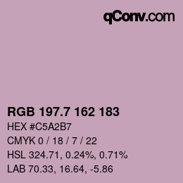 カラーコード: RGB 197.7 162 183 | qconv.com