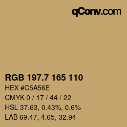 カラーコード: RGB 197.7 165 110 | qconv.com