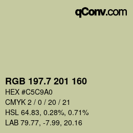 カラーコード: RGB 197.7 201 160 | qconv.com