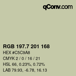 カラーコード: RGB 197.7 201 168 | qconv.com