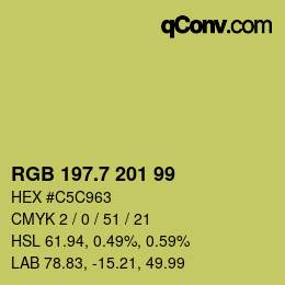 カラーコード: RGB 197.7 201 99 | qconv.com