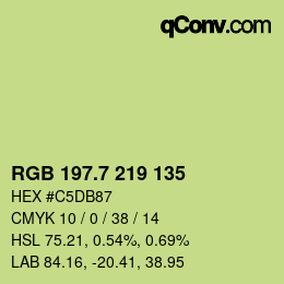 カラーコード: RGB 197.7 219 135 | qconv.com