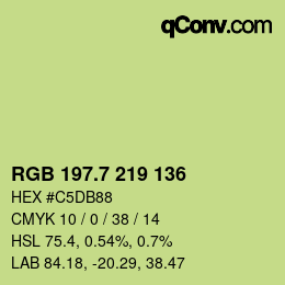 カラーコード: RGB 197.7 219 136 | qconv.com