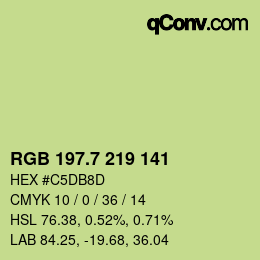 カラーコード: RGB 197.7 219 141 | qconv.com