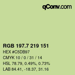 カラーコード: RGB 197.7 219 151 | qconv.com