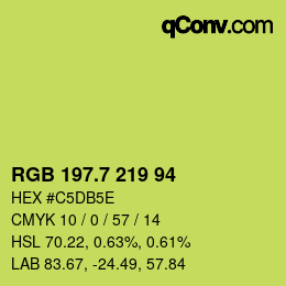 カラーコード: RGB 197.7 219 94 | qconv.com