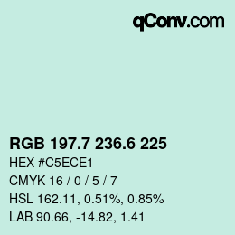カラーコード: RGB 197.7 236.6 225 | qconv.com