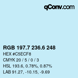 カラーコード: RGB 197.7 236.6 248 | qconv.com