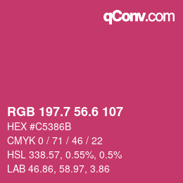 カラーコード: RGB 197.7 56.6 107 | qconv.com