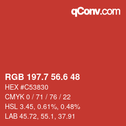 カラーコード: RGB 197.7 56.6 48 | qconv.com