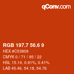 カラーコード: RGB 197.7 56.6 9 | qconv.com
