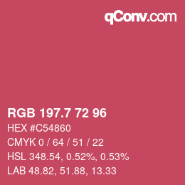 カラーコード: RGB 197.7 72 96 | qconv.com