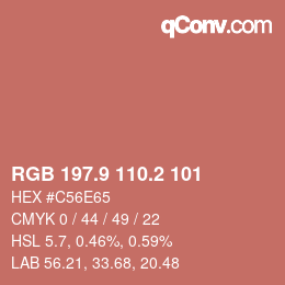 Color code: RGB 197.9 110.2 101 | qconv.com