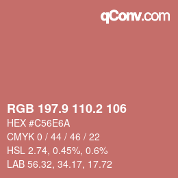 Color code: RGB 197.9 110.2 106 | qconv.com