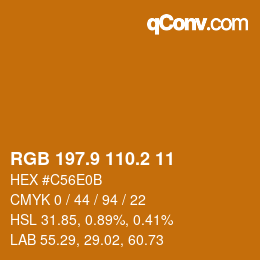 カラーコード: RGB 197.9 110.2 11 | qconv.com