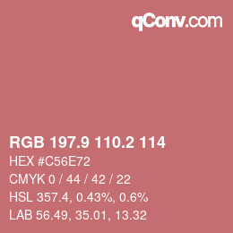 カラーコード: RGB 197.9 110.2 114 | qconv.com