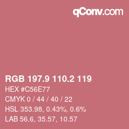 Color code: RGB 197.9 110.2 119 | qconv.com