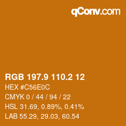 Color code: RGB 197.9 110.2 12 | qconv.com