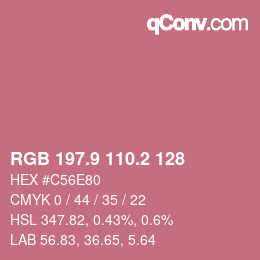 カラーコード: RGB 197.9 110.2 128 | qconv.com