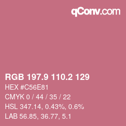 Color code: RGB 197.9 110.2 129 | qconv.com