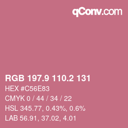 カラーコード: RGB 197.9 110.2 131 | qconv.com