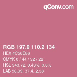 Color code: RGB 197.9 110.2 134 | qconv.com