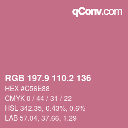カラーコード: RGB 197.9 110.2 136 | qconv.com