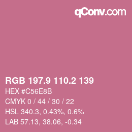 Color code: RGB 197.9 110.2 139 | qconv.com